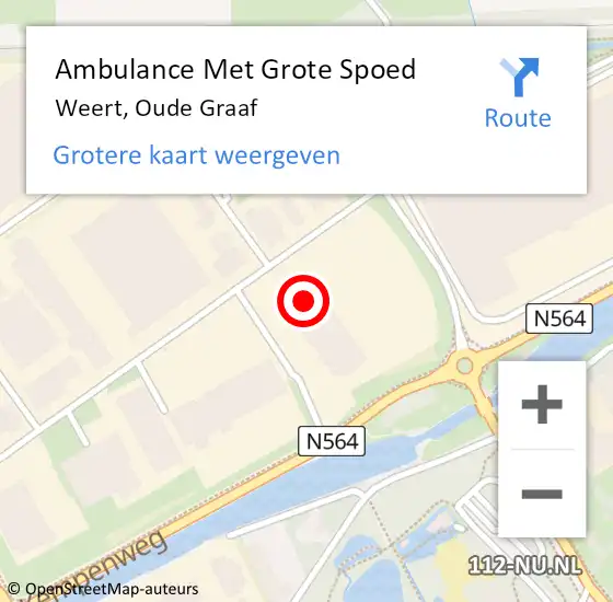 Locatie op kaart van de 112 melding: Ambulance Met Grote Spoed Naar Weert, Oude Graaf op 4 november 2024 23:08