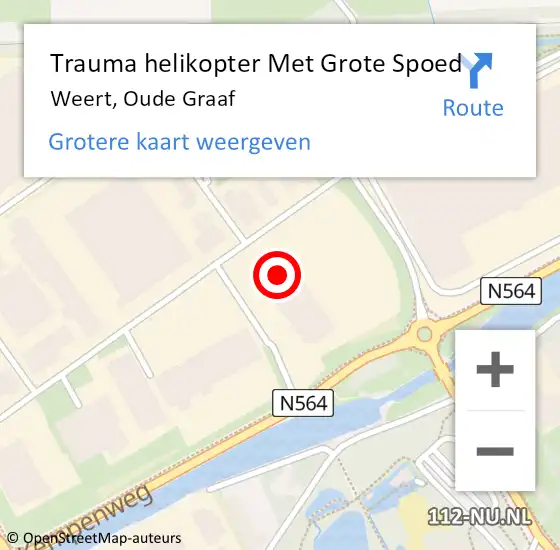 Locatie op kaart van de 112 melding: Trauma helikopter Met Grote Spoed Naar Weert, Oude Graaf op 4 november 2024 23:09