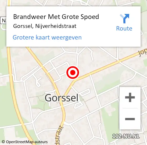 Locatie op kaart van de 112 melding: Brandweer Met Grote Spoed Naar Gorssel, Nijverheidstraat op 4 november 2024 23:19