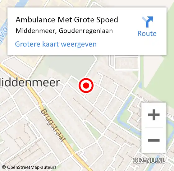 Locatie op kaart van de 112 melding: Ambulance Met Grote Spoed Naar Middenmeer, Goudenregenlaan op 5 november 2024 00:13