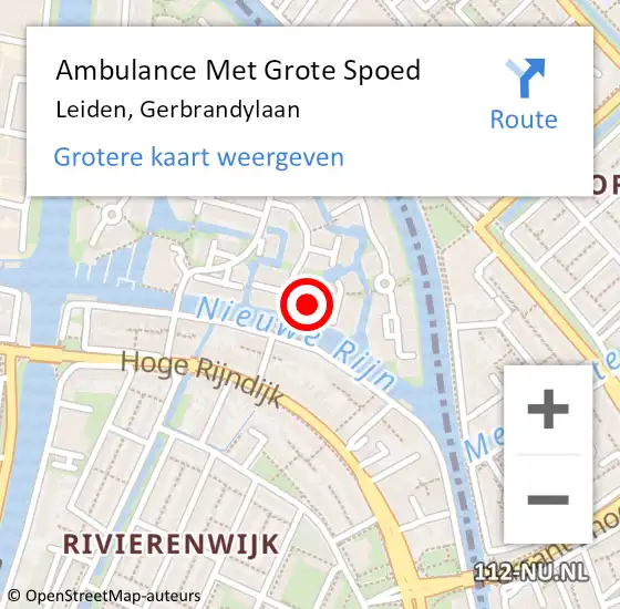 Locatie op kaart van de 112 melding: Ambulance Met Grote Spoed Naar Voorschoten, Gerbrandylaan op 5 november 2024 00:20