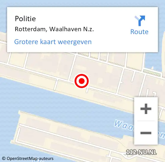 Locatie op kaart van de 112 melding: Politie Rotterdam, Waalhaven N.z. op 5 november 2024 06:56