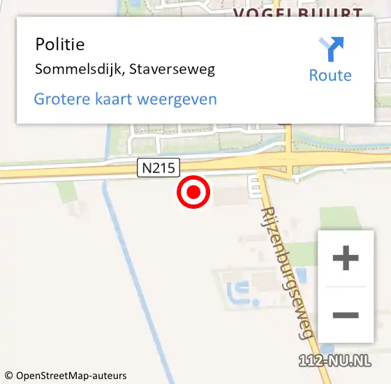 Locatie op kaart van de 112 melding: Politie Sommelsdijk, Staverseweg op 5 november 2024 07:11