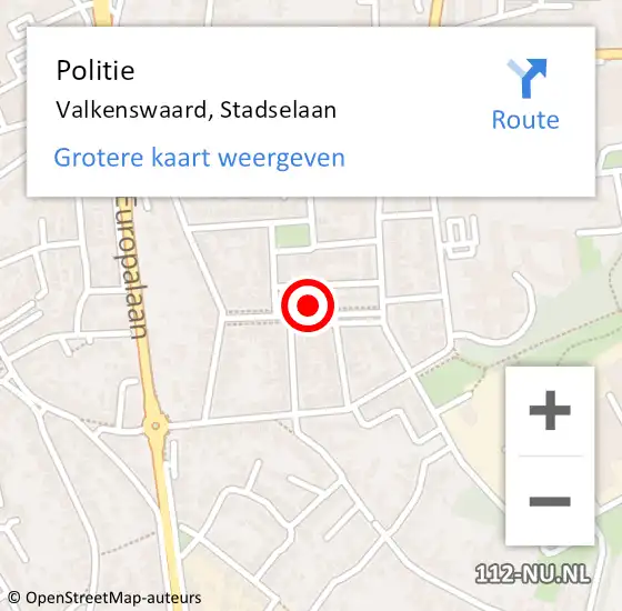 Locatie op kaart van de 112 melding: Politie Valkenswaard, Stadselaan op 5 november 2024 07:25