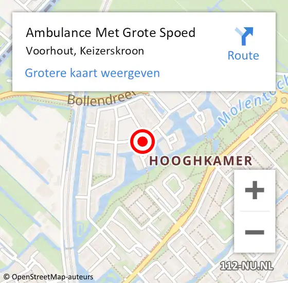 Locatie op kaart van de 112 melding: Ambulance Met Grote Spoed Naar Voorhout, Keizerskroon op 5 november 2024 07:25