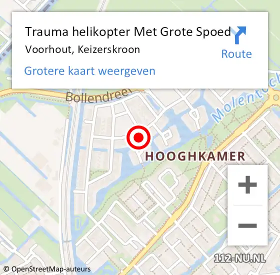 Locatie op kaart van de 112 melding: Trauma helikopter Met Grote Spoed Naar Voorhout, Keizerskroon op 5 november 2024 07:27