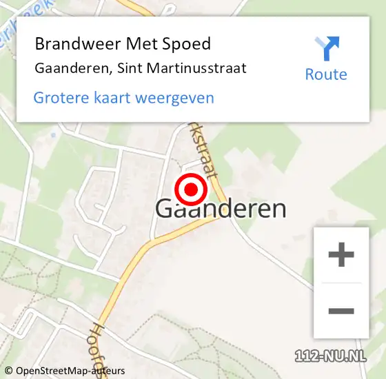 Locatie op kaart van de 112 melding: Brandweer Met Spoed Naar Gaanderen, Sint Martinusstraat op 5 november 2024 07:51