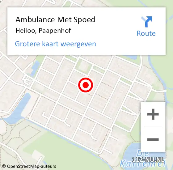 Locatie op kaart van de 112 melding: Ambulance Met Spoed Naar Heiloo, Paapenhof op 5 november 2024 08:04