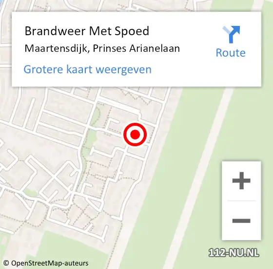 Locatie op kaart van de 112 melding: Brandweer Met Spoed Naar Maartensdijk, Prinses Arianelaan op 5 november 2024 08:10