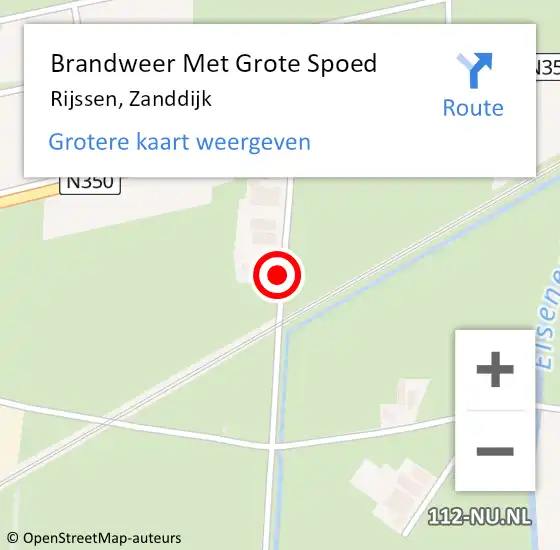 Locatie op kaart van de 112 melding: Brandweer Met Grote Spoed Naar Rijssen, Zanddijk op 5 november 2024 08:30