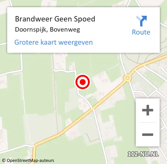 Locatie op kaart van de 112 melding: Brandweer Geen Spoed Naar Doornspijk, Bovenweg op 5 november 2024 08:53