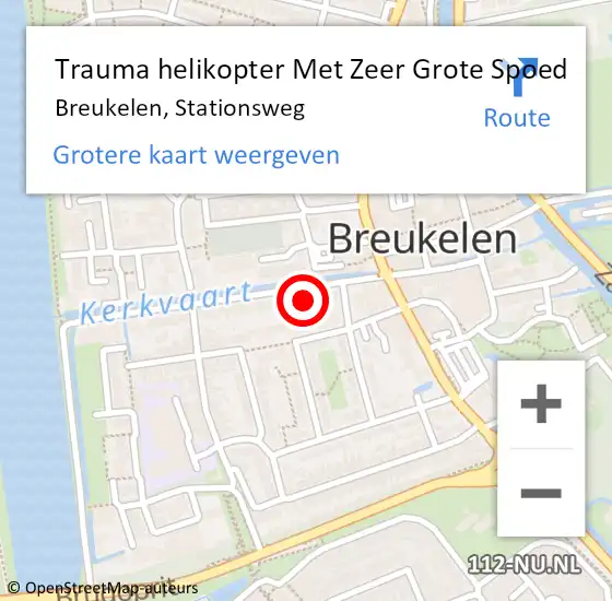 Locatie op kaart van de 112 melding: Trauma helikopter Met Zeer Grote Spoed Naar Breukelen, Stationsweg op 5 november 2024 09:03