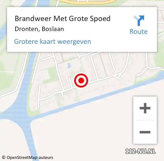 Locatie op kaart van de 112 melding: Brandweer Met Grote Spoed Naar Dronten, Boslaan op 5 november 2024 09:17