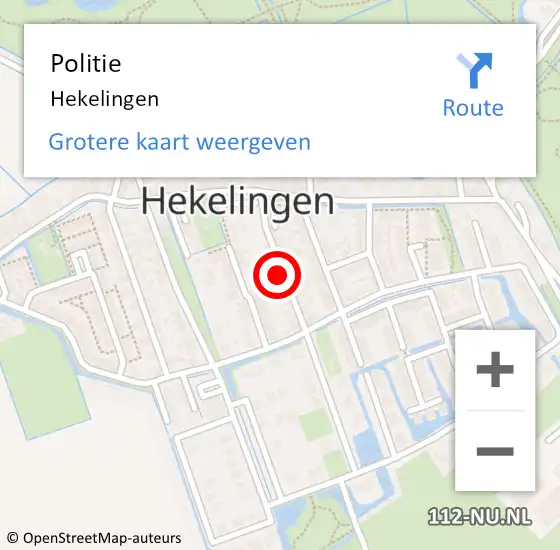 Locatie op kaart van de 112 melding: Politie Hekelingen op 5 november 2024 09:20