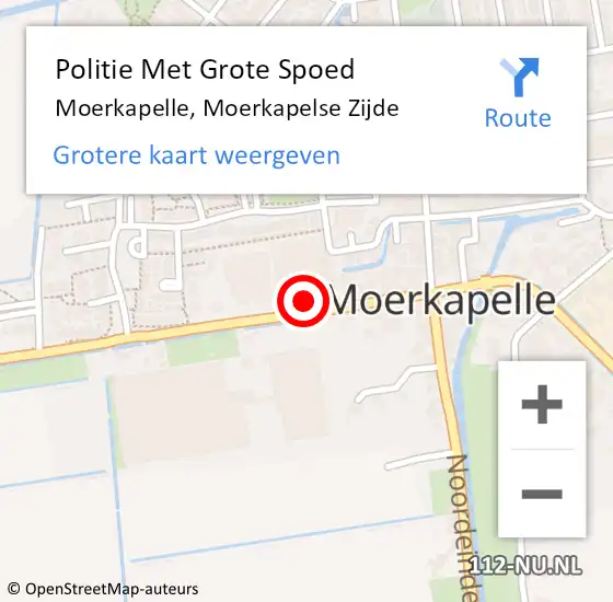 Locatie op kaart van de 112 melding: Politie Met Grote Spoed Naar Moerkapelle, Moerkapelse Zijde op 5 november 2024 09:21