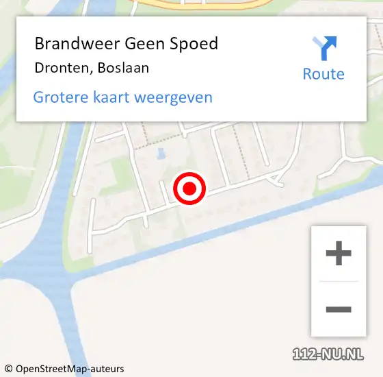 Locatie op kaart van de 112 melding: Brandweer Geen Spoed Naar Dronten, Boslaan op 5 november 2024 09:22