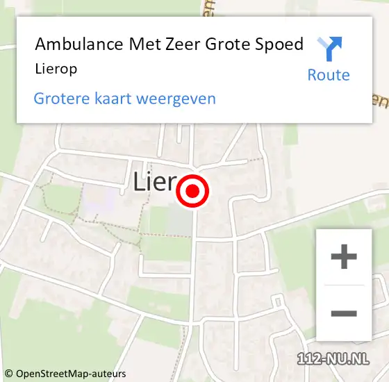 Locatie op kaart van de 112 melding: Ambulance Met Zeer Grote Spoed Naar Lierop op 5 november 2024 09:29