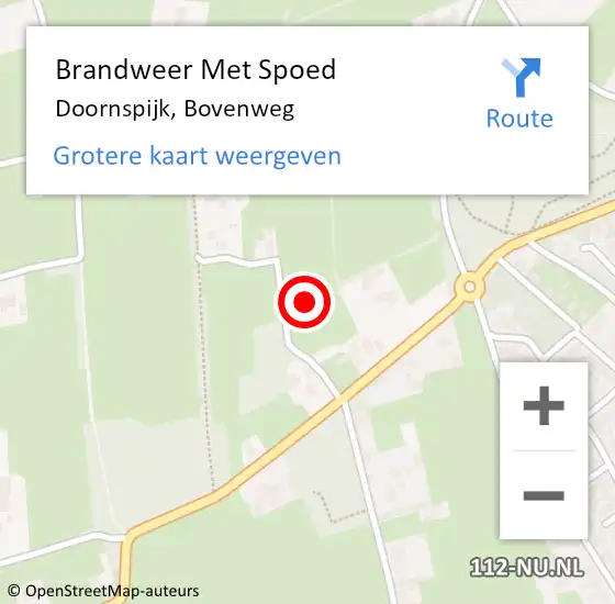 Locatie op kaart van de 112 melding: Brandweer Met Spoed Naar Doornspijk, Bovenweg op 5 november 2024 09:32