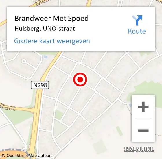 Locatie op kaart van de 112 melding: Brandweer Met Spoed Naar Hulsberg, UNO-straat op 5 november 2024 09:32