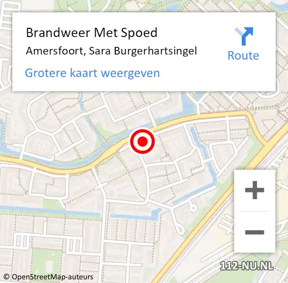 Locatie op kaart van de 112 melding: Brandweer Met Spoed Naar Amersfoort, Sara Burgerhartsingel op 5 november 2024 10:04