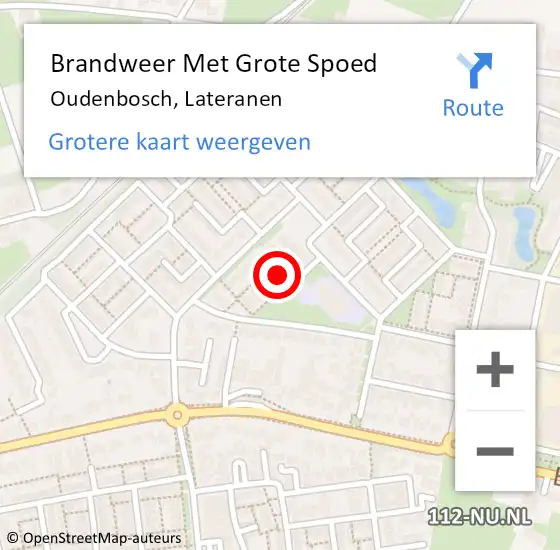 Locatie op kaart van de 112 melding: Brandweer Met Grote Spoed Naar Oudenbosch, Lateranen op 5 november 2024 10:21