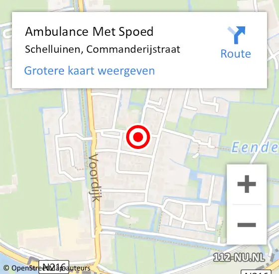 Locatie op kaart van de 112 melding: Ambulance Met Spoed Naar Schelluinen, Commanderijstraat op 5 november 2024 10:45