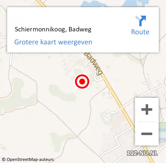 Locatie op kaart van de 112 melding:  Schiermonnikoog, Badweg op 5 november 2024 10:48