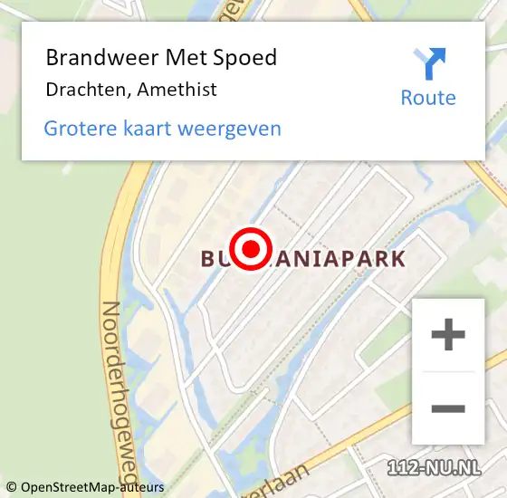 Locatie op kaart van de 112 melding: Brandweer Met Spoed Naar Drachten, Amethist op 5 november 2024 10:53