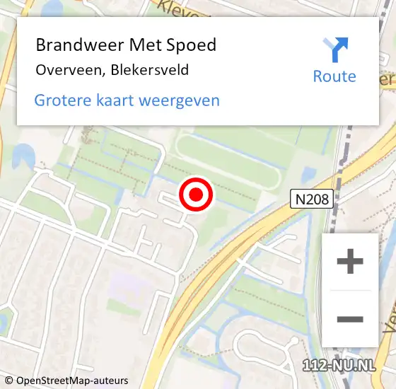 Locatie op kaart van de 112 melding: Brandweer Met Spoed Naar Overveen, Blekersveld op 5 november 2024 11:17