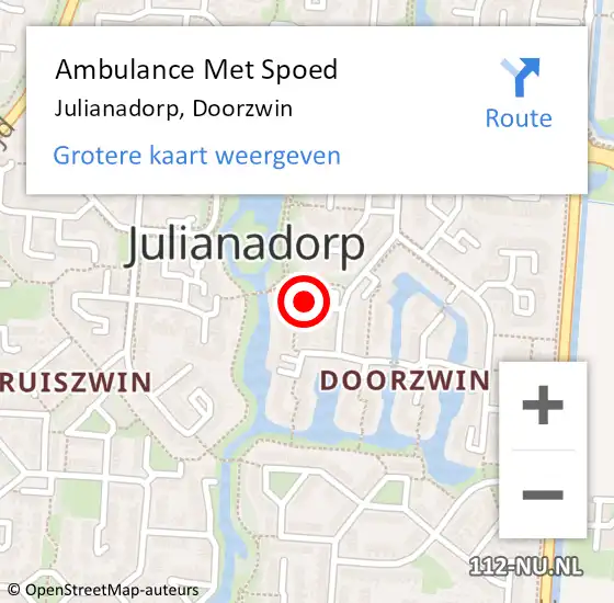 Locatie op kaart van de 112 melding: Ambulance Met Spoed Naar Julianadorp, Doorzwin op 5 november 2024 12:08