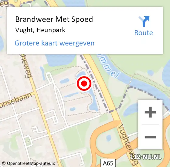 Locatie op kaart van de 112 melding: Brandweer Met Spoed Naar Vught, Heunpark op 5 november 2024 12:27