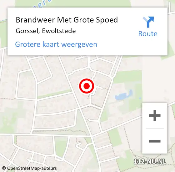 Locatie op kaart van de 112 melding: Brandweer Met Grote Spoed Naar Gorssel, Ewoltstede op 5 november 2024 12:51