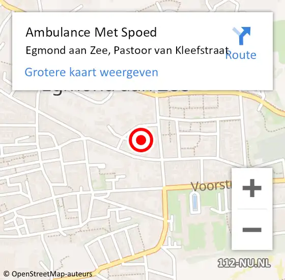 Locatie op kaart van de 112 melding: Ambulance Met Spoed Naar Egmond aan Zee, Pastoor van Kleefstraat op 5 november 2024 13:05