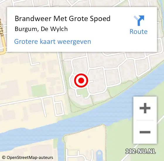 Locatie op kaart van de 112 melding: Brandweer Met Grote Spoed Naar Burgum, De Wylch op 5 november 2024 13:13