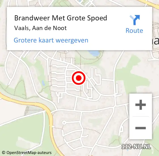 Locatie op kaart van de 112 melding: Brandweer Met Grote Spoed Naar Vaals, Aan de Noot op 5 november 2024 13:47