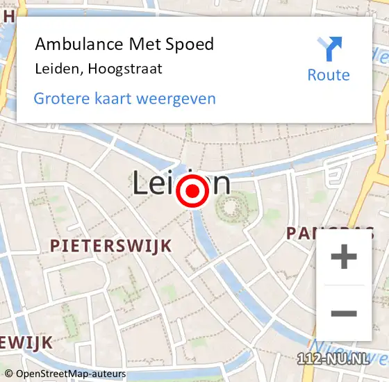 Locatie op kaart van de 112 melding: Ambulance Met Spoed Naar Haastrecht, Hoogstraat op 5 november 2024 14:07