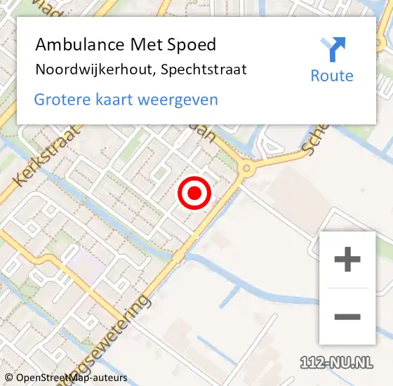 Locatie op kaart van de 112 melding: Ambulance Met Spoed Naar Noordwijkerhout, Spechtstraat op 5 november 2024 14:20