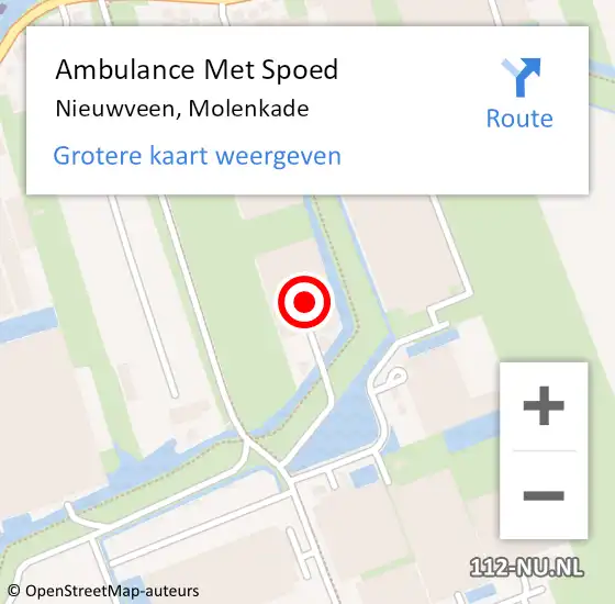 Locatie op kaart van de 112 melding: Ambulance Met Spoed Naar Nieuwveen, Molenkade op 25 oktober 2014 23:23