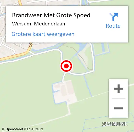 Locatie op kaart van de 112 melding: Brandweer Met Grote Spoed Naar Winsum, Medenerlaan op 5 november 2024 14:47