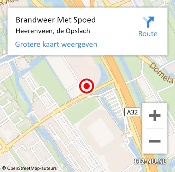 Locatie op kaart van de 112 melding: Brandweer Met Spoed Naar Heerenveen, de Opslach op 5 november 2024 15:37