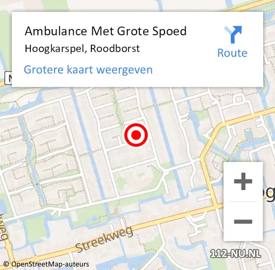 Locatie op kaart van de 112 melding: Ambulance Met Grote Spoed Naar Hoogkarspel, Roodborst op 5 november 2024 15:43