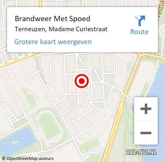 Locatie op kaart van de 112 melding: Brandweer Met Spoed Naar Terneuzen, Madame Curiestraat op 5 november 2024 16:11