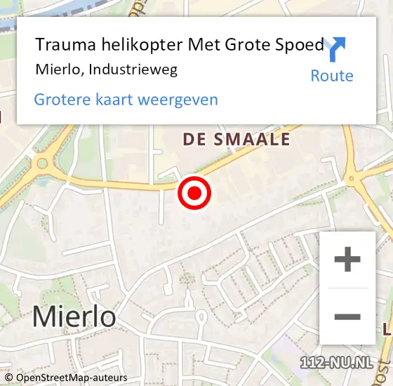 Locatie op kaart van de 112 melding: Trauma helikopter Met Grote Spoed Naar Mierlo, Industrieweg op 5 november 2024 16:32