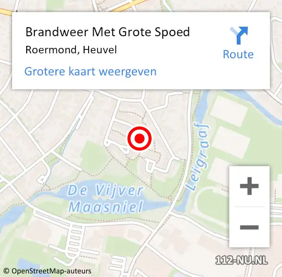 Locatie op kaart van de 112 melding: Brandweer Met Grote Spoed Naar Roermond, Heuvel op 5 november 2024 16:37