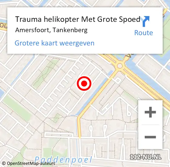 Locatie op kaart van de 112 melding: Trauma helikopter Met Grote Spoed Naar Amersfoort, Tankenberg op 5 november 2024 16:39