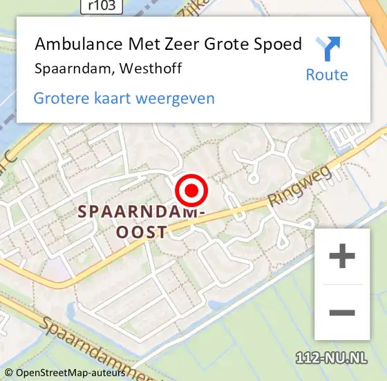 Locatie op kaart van de 112 melding: Ambulance Met Zeer Grote Spoed Naar Spaarndam, Westhoff op 5 november 2024 16:51