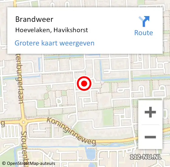 Locatie op kaart van de 112 melding: Brandweer Hoevelaken, Havikshorst op 5 november 2024 17:04