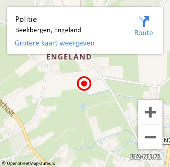 Locatie op kaart van de 112 melding: Politie Beekbergen, Engeland op 5 november 2024 17:10