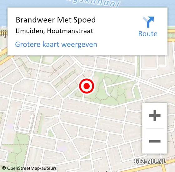 Locatie op kaart van de 112 melding: Brandweer Met Spoed Naar IJmuiden, Houtmanstraat op 5 november 2024 17:12