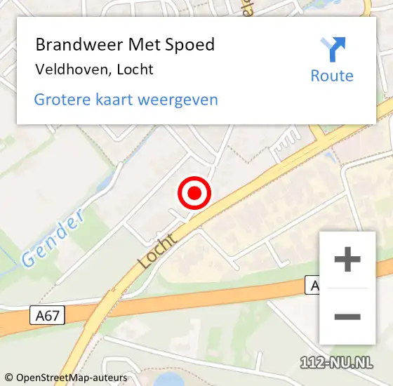 Locatie op kaart van de 112 melding: Brandweer Met Spoed Naar Veldhoven, Locht op 5 november 2024 17:25